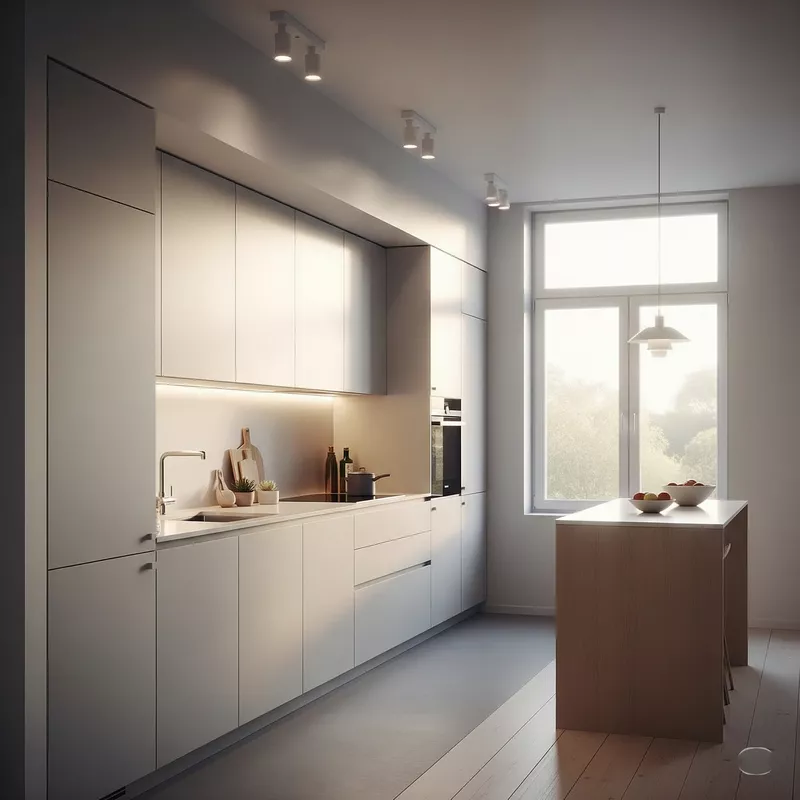 Dapur Minimalis Apartemen dengan Pencahayaan Alami dan Buatan Dapur Minimalis Apartemen dengan Pencahayaan Alami dan Buatan