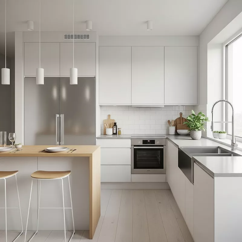 Dapur Minimalis Modern Apartemen dengan Gaya Skandinavia Dapur Minimalis Modern Apartemen dengan Gaya Skandinavia