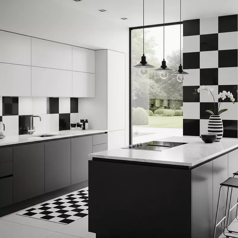 Dapur Minimalis Modern Simple dan Elegan Bertema Papan Catur Dapur Minimalis Modern Simple dan Elegan Bertema Papan Catur
