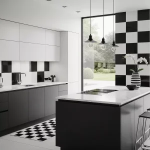 Dapur Minimalis Modern Simple dan Elegan Bertema Papan Catur