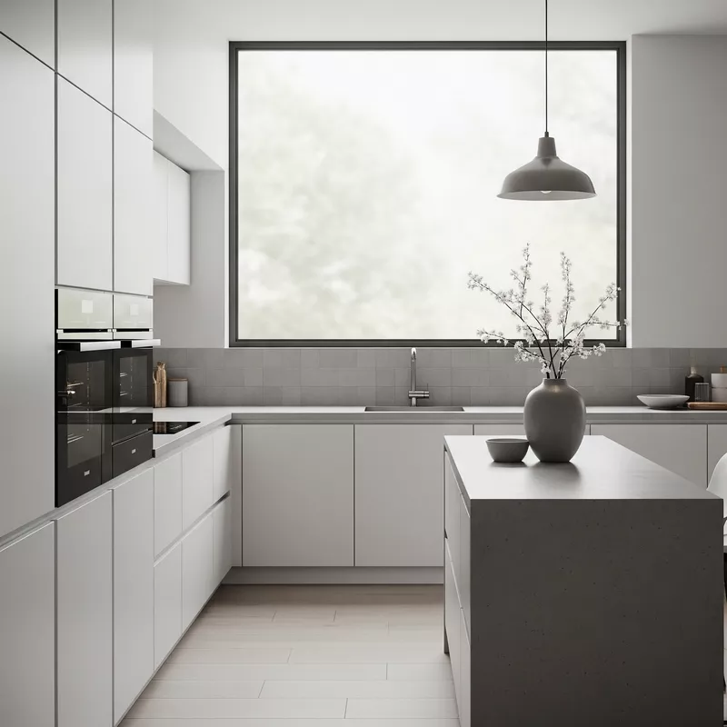 Dapur Minimalis Modern Simple dan Elegan dengan Sentuhan Warna Abu-abu Dapur Minimalis Modern Simple dan Elegan dengan Sentuhan Warna Abu-abu