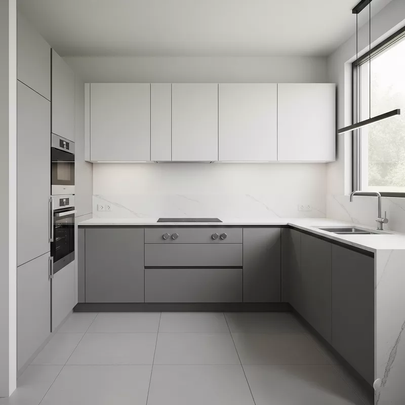 Dapur Minimalis Modern Simple dan Elegan dengan Tata Letak L Shape Dapur Minimalis Modern Simple dan Elegan dengan Tata Letak L Shape