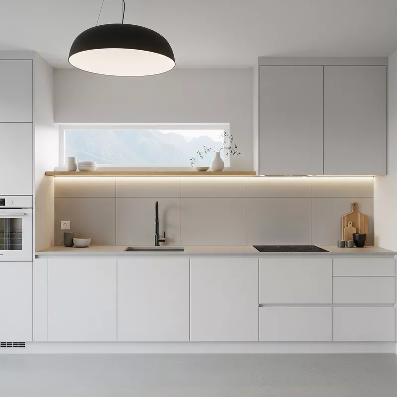 Dapur Minimalis Modern Simple dan Elegan dengan Tata Letak One Wall Dapur Minimalis Modern Simple dan Elegan dengan Tata Letak One Wall