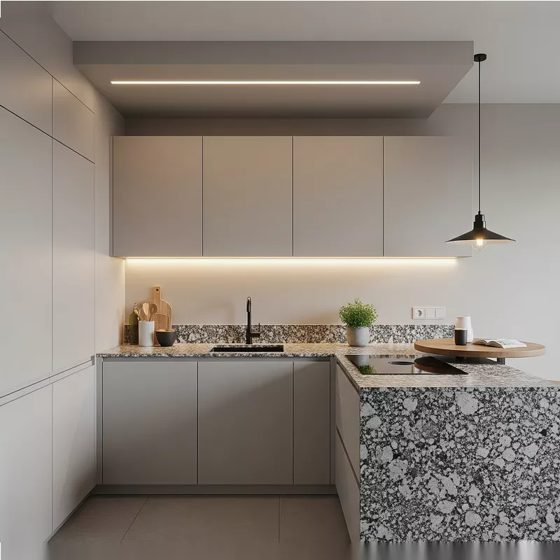 Dapur Minimalis Modern dengan Countertop Granit Dapur Minimalis Modern dengan Countertop Granit