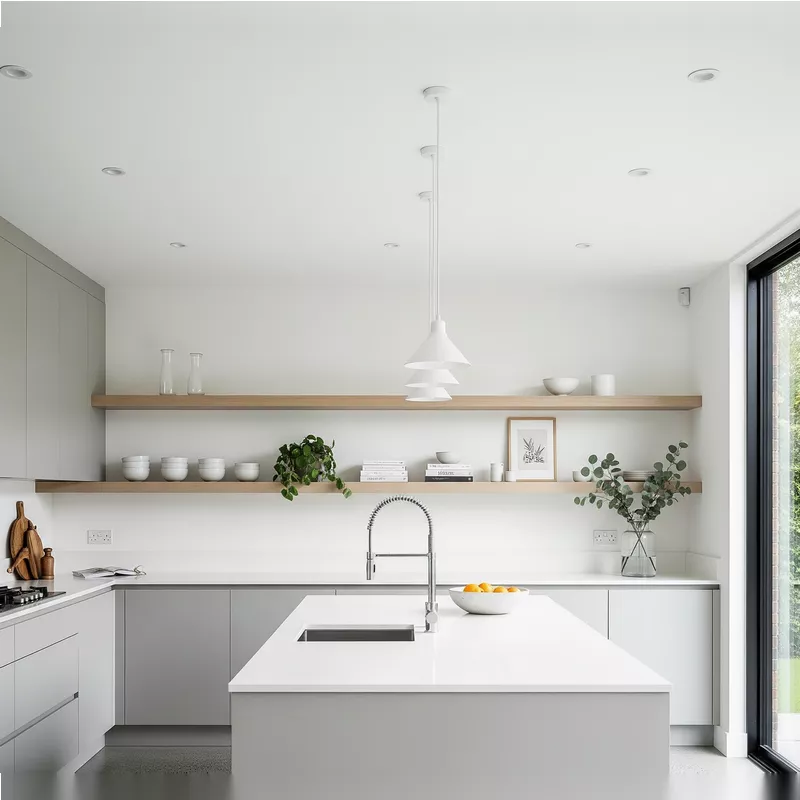 Dapur Minimalis Modern dengan Rak Terbuka Dapur Minimalis Modern dengan Rak Terbuka