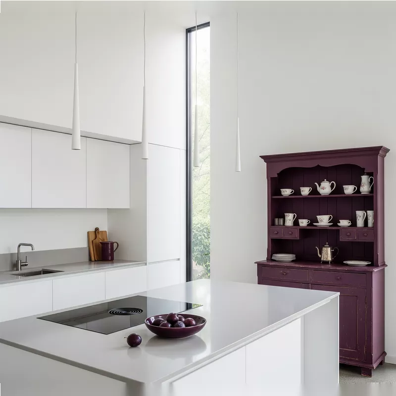 Dapur Minimalis Modern dengan Sentuhan Plum Tua Dapur Minimalis Modern dengan Sentuhan Plum Tua
