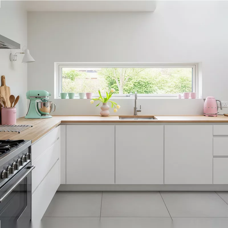 Dapur Minimalis Nyaman dengan Sentuhan Warna Pastel Dapur Minimalis Nyaman dengan Sentuhan Warna Pastel