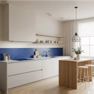 Dapur Minimalis dengan Aksen Warna