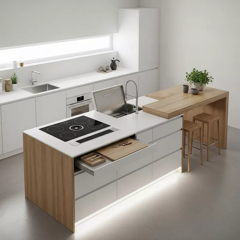 Dapur Minimalis dengan Kitchen Set Multifungsi Dapur Minimalis dengan Kitchen Set Multifungsi
