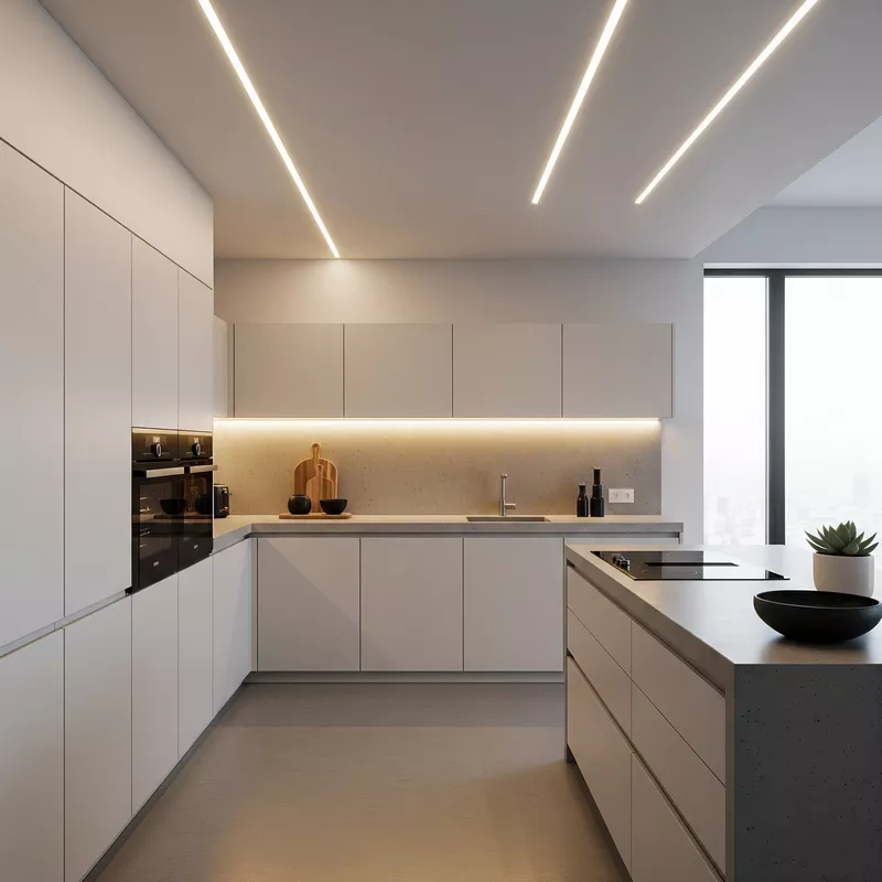 Dapur Minimalis dengan Lampu LED Dapur Minimalis dengan Lampu LED