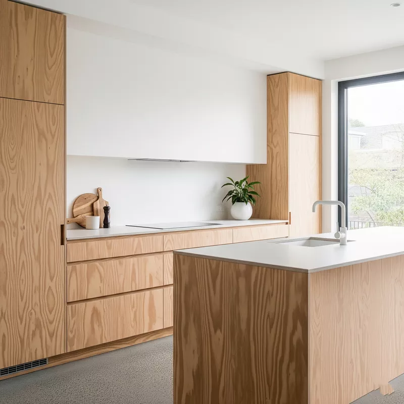 Dapur Minimalis dengan Material Kayu Lapis Dapur Minimalis dengan Material Kayu Lapis