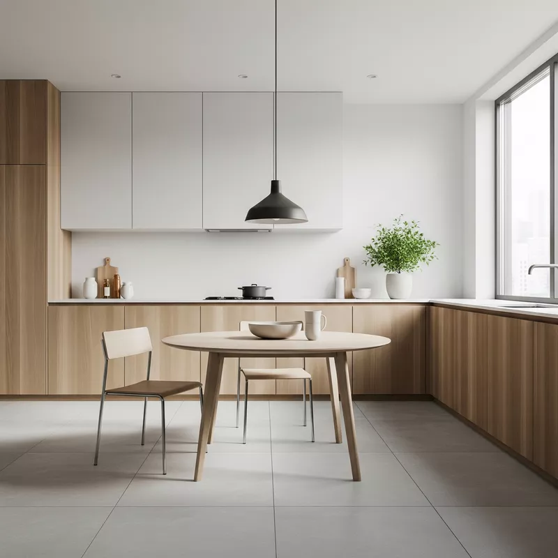 Dapur Minimalis dengan Meja Makan Bundar Dapur Minimalis dengan Meja Makan Bundar