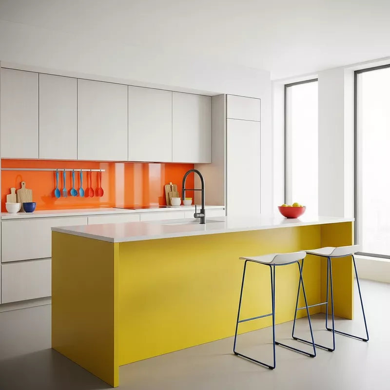 Dapur Minimalis dengan Warna Cerah Dapur Minimalis dengan Warna Cerah