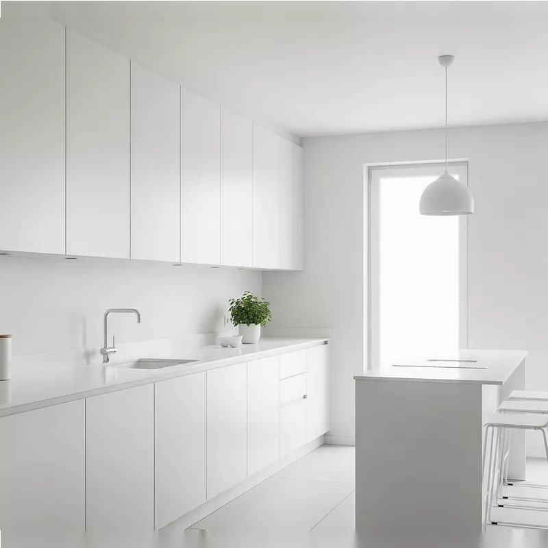 Dapur Minimalis dengan Warna Putih Dominan Dapur Minimalis dengan Warna Putih Dominan