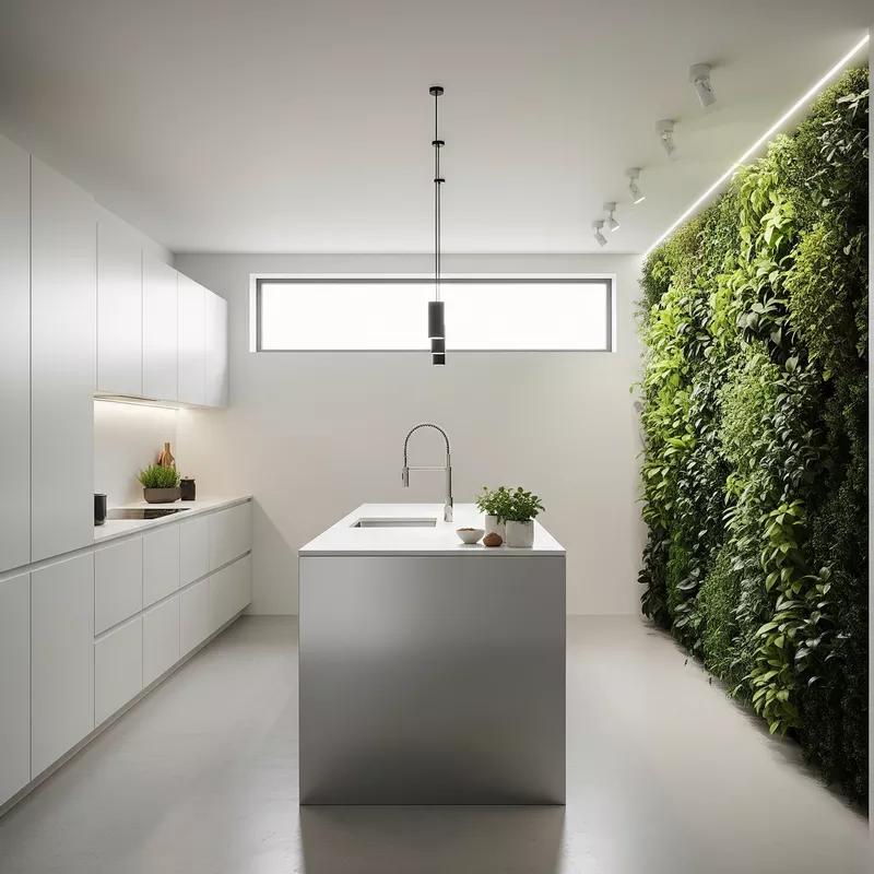 Dapur minimalis dengan vertical garden Dapur minimalis dengan vertical garden