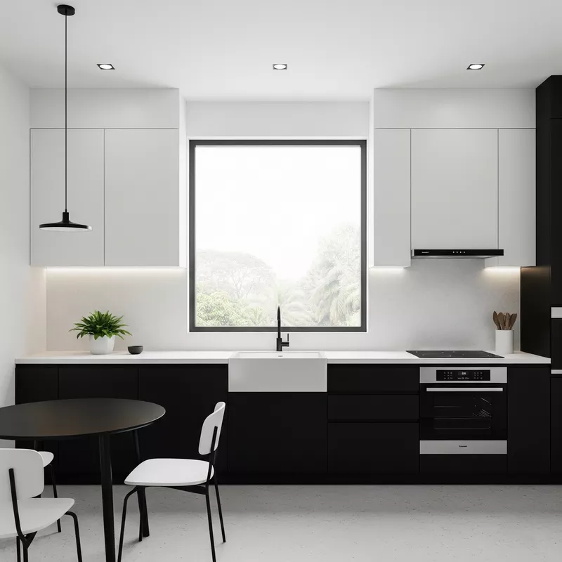 Dapur minimalis monokrom di Bandung Dapur minimalis monokrom di Bandung