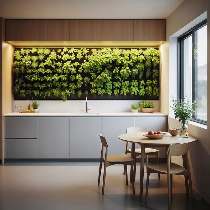 Dapur minimalis ramah lingkungan dengan vertical garden Dapur minimalis ramah lingkungan dengan vertical garden