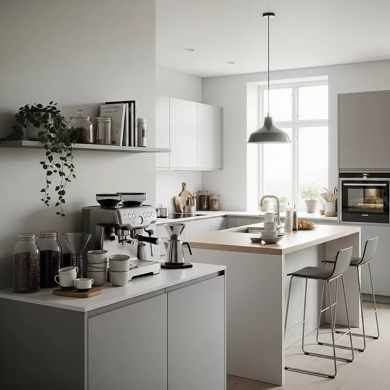 Dapur minimalis untuk milenial dengan coffee bar Dapur minimalis untuk milenial dengan coffee bar