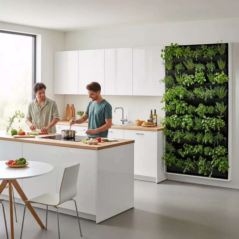 Dapur minimalis untuk milenial dengan vertical garden Dapur minimalis untuk milenial dengan vertical garden