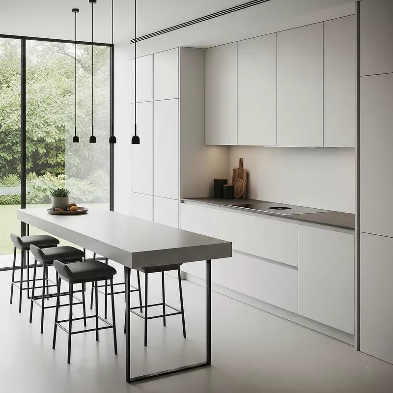 Desain Dapur Minimalis Modern dengan Meja Bar Desain Dapur Minimalis Modern dengan Meja Bar