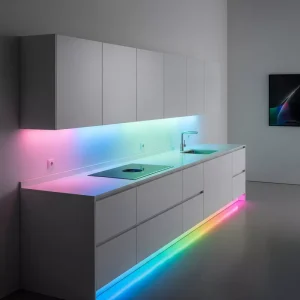 Lampu LED strip RGB untuk dapur minimalis