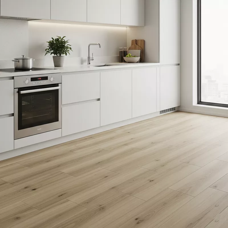 Lantai keramik kuarsa motif kayu untuk dapur minimalis Lantai keramik kuarsa motif kayu untuk dapur minimalis