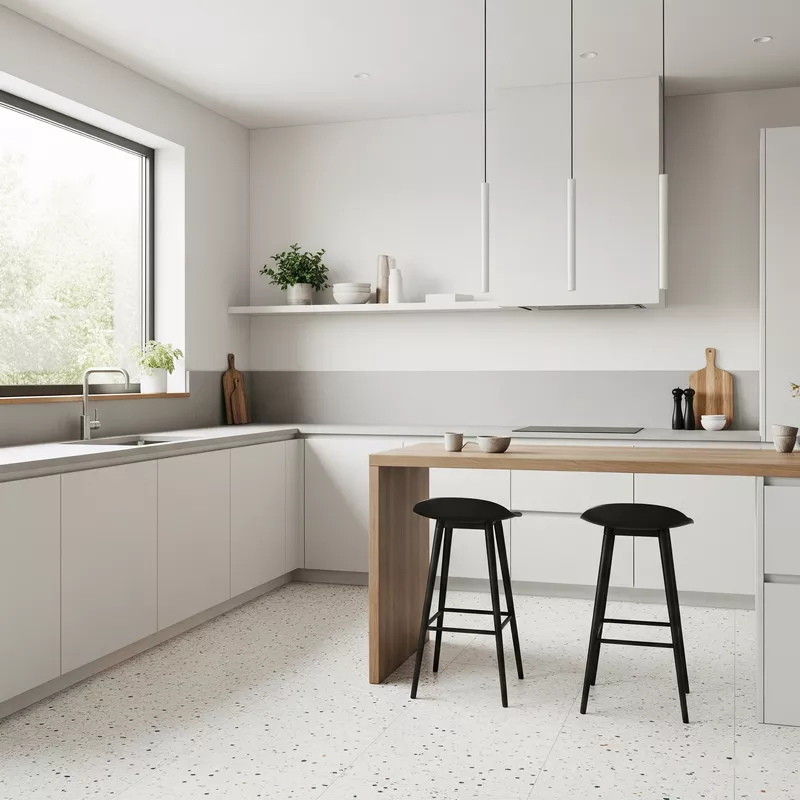 Lantai keramik teraso untuk dapur minimalis Lantai keramik teraso untuk dapur minimalis