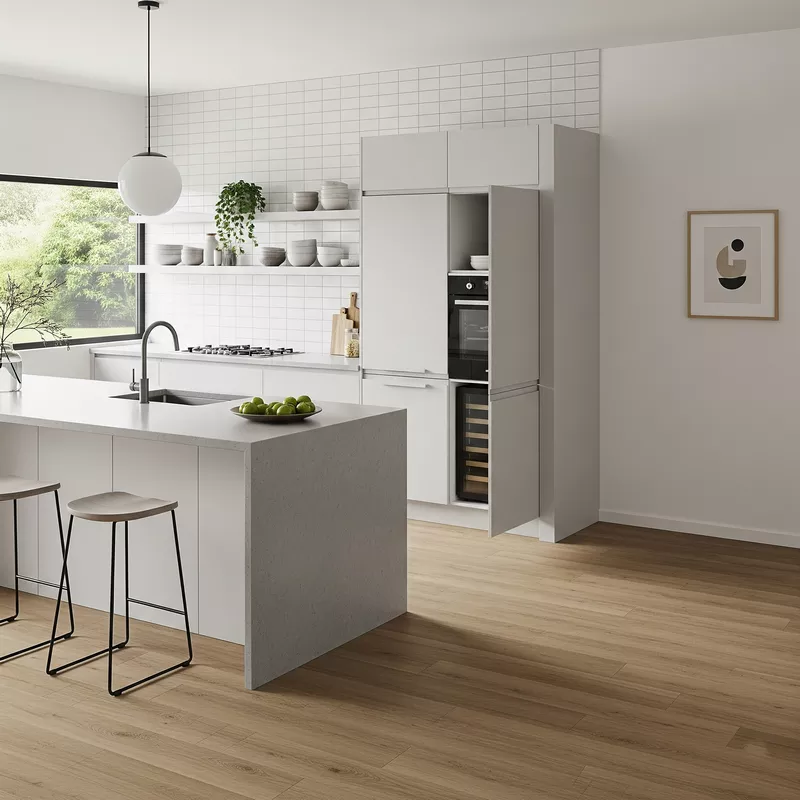 Lantai vinyl plank motif kayu untuk dapur minimalis Lantai vinyl plank motif kayu untuk dapur minimalis
