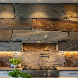 Backsplash dapur dari batu alam yang menawan-jasa interior splusa.id