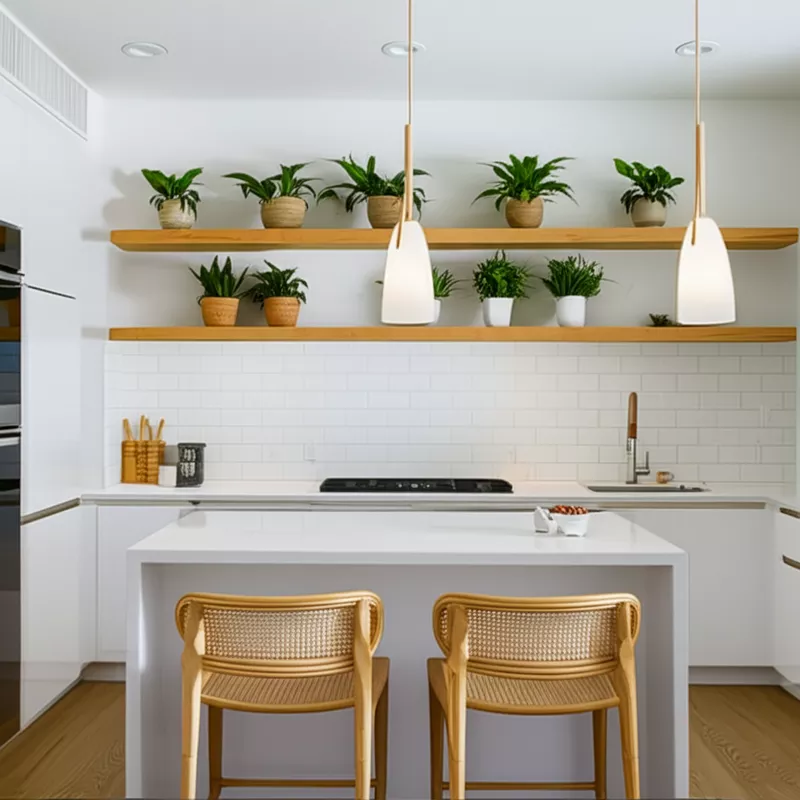 Dapur minimalis dengan elemen rotan-jasa interior splusa.id Dapur minimalis dengan elemen rotan-jasa interior splusa.id