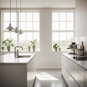 Dapur minimalis dengan pencahayaan alami yang optimal-jasa interior splusa.id