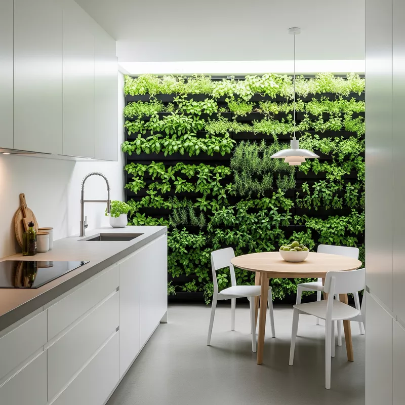 Dapur minimalis dengan vertical garden yang menyegarkan-jasa interior splusa.id Dapur minimalis dengan vertical garden yang menyegarkan-jasa interior splusa.id
