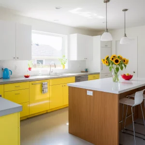 Dapur minimalis modern dengan warna cerah dan pencahayaan alami-jasa interior splusa.id