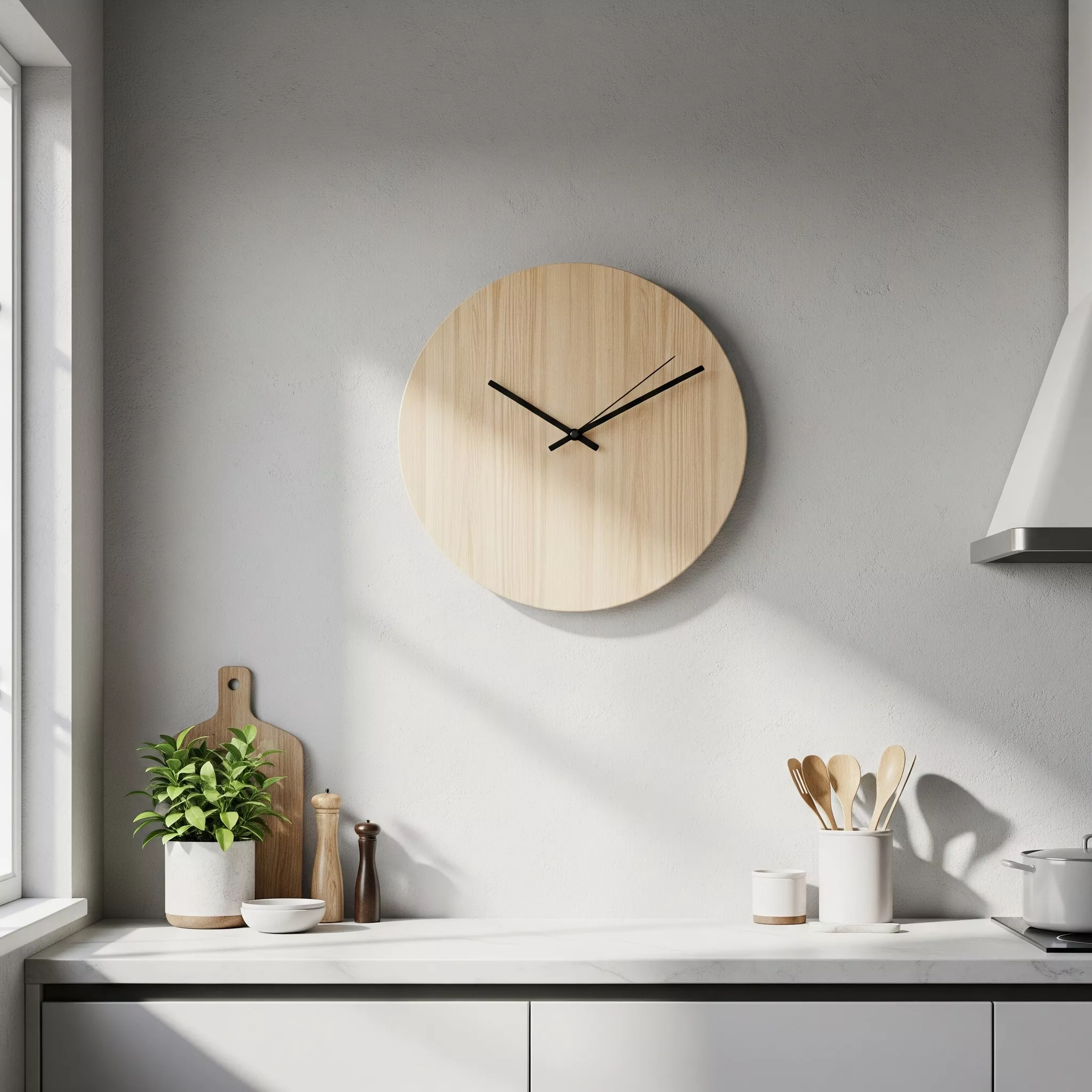 Jam dinding kayu untuk dapur minimalis-jasa interior splusa.id Jam dinding kayu untuk dapur minimalis-jasa interior splusa.id