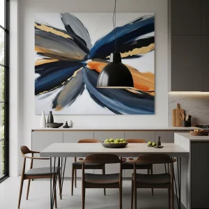 Lukisan dinding di atas meja makan dapur minimalis-jasa interior splusa.id