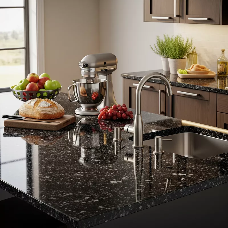 Meja dapur dari granit hitam yang elegan-jasa interior splusa.id Meja dapur dari granit hitam yang elegan-jasa interior splusa.idMeja dapur dari granit hitam yang elegan-jasa interior splusa.id