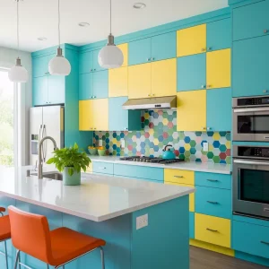 Palet warna cerah untuk desain dapur-jasa interior splusa.id