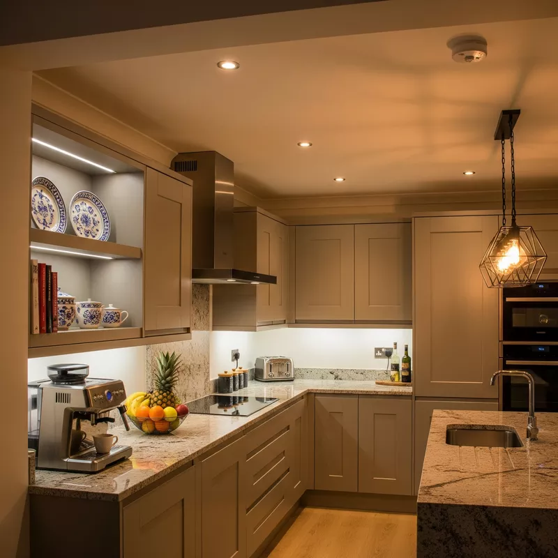 Pencahayaan buatan yang menarik di dapur-jasa interior splusa.id Pencahayaan buatan yang menarik di dapur-jasa interior splusa.id