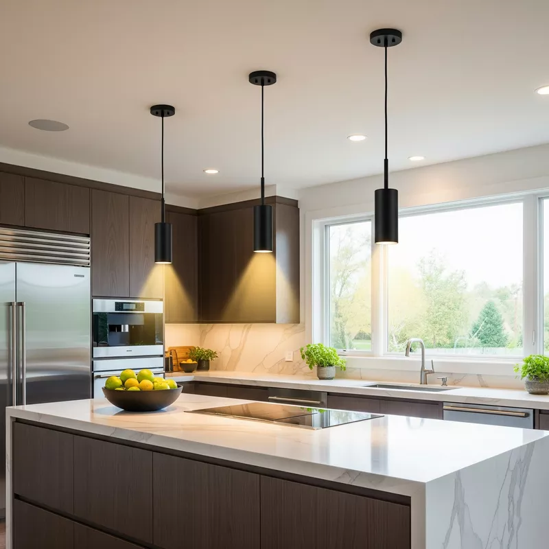 Pencahayaan dapur yang baik dengan lampu gantung modern-jasa interior splusa.id Pencahayaan dapur yang baik dengan lampu gantung modern-jasa interior splusa.id