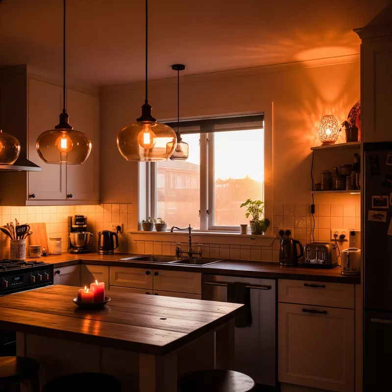 Pencahayaan dapur yang hangat dan nyaman-jasa interior splusa.id Pencahayaan dapur yang hangat dan nyaman-jasa interior splusa.id