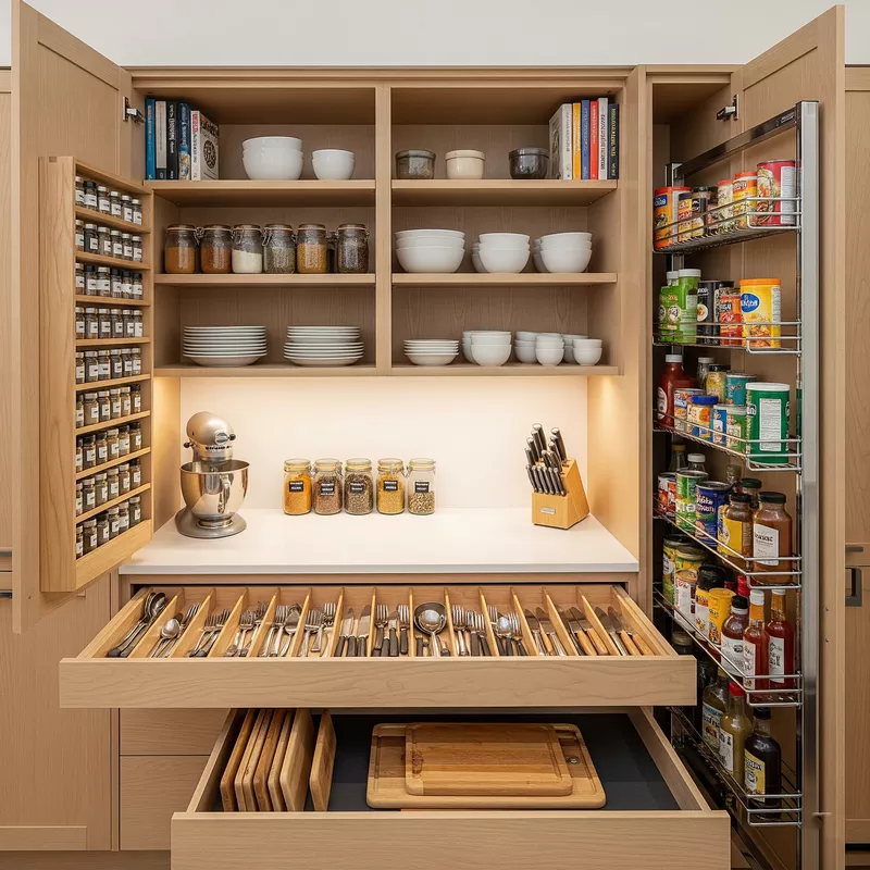 Penyimpanan dapur yang efisien dan terorganisir-jasa interior splusa.id Penyimpanan dapur yang efisien dan terorganisir-jasa interior splusa.id